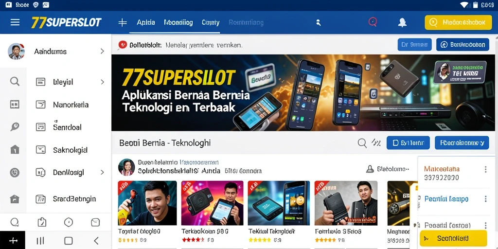 Tampilan antarmuka inovatif dari aplikasi 77SUPERSLOT untuk berita teknologi.