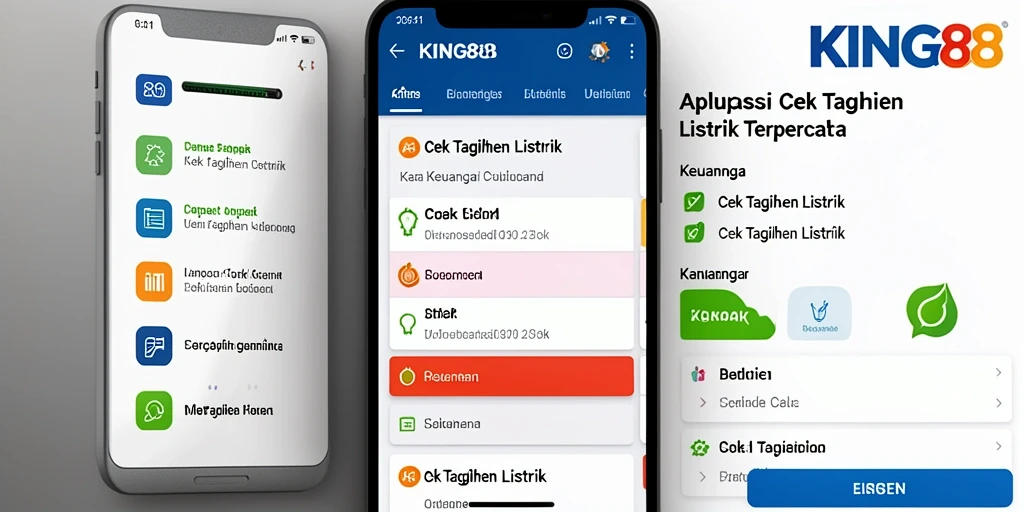 Antarmuka aplikasi KING88 untuk cek tagihan listrik yang sederhana dan informatif.