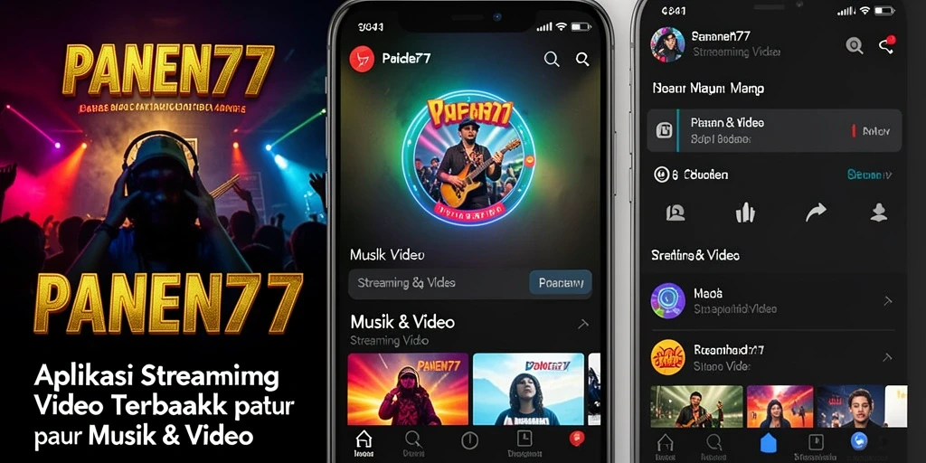 Tampilan antarmuka aplikasi PANEN77 yang menarik untuk Streaming Video.