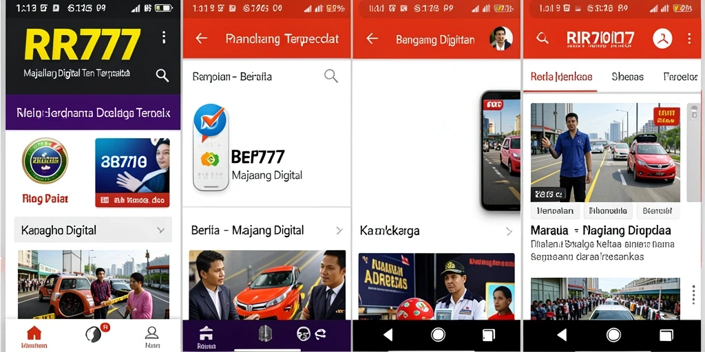 Tampilan antarmuka aplikasi Majalah Digital RR777 yang modern.