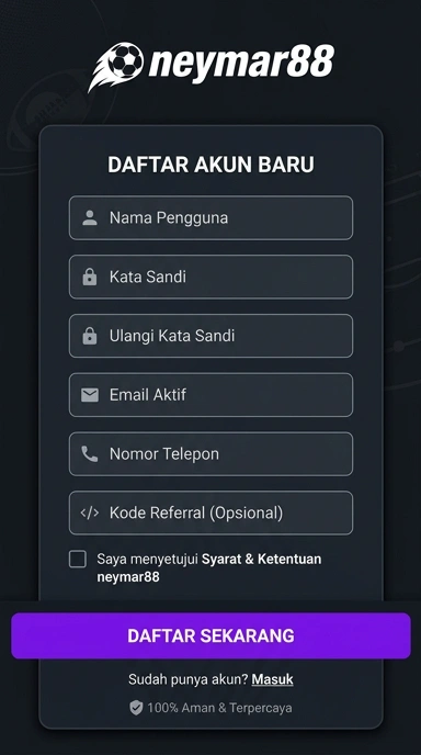 Tampilan halaman daftar neymar88